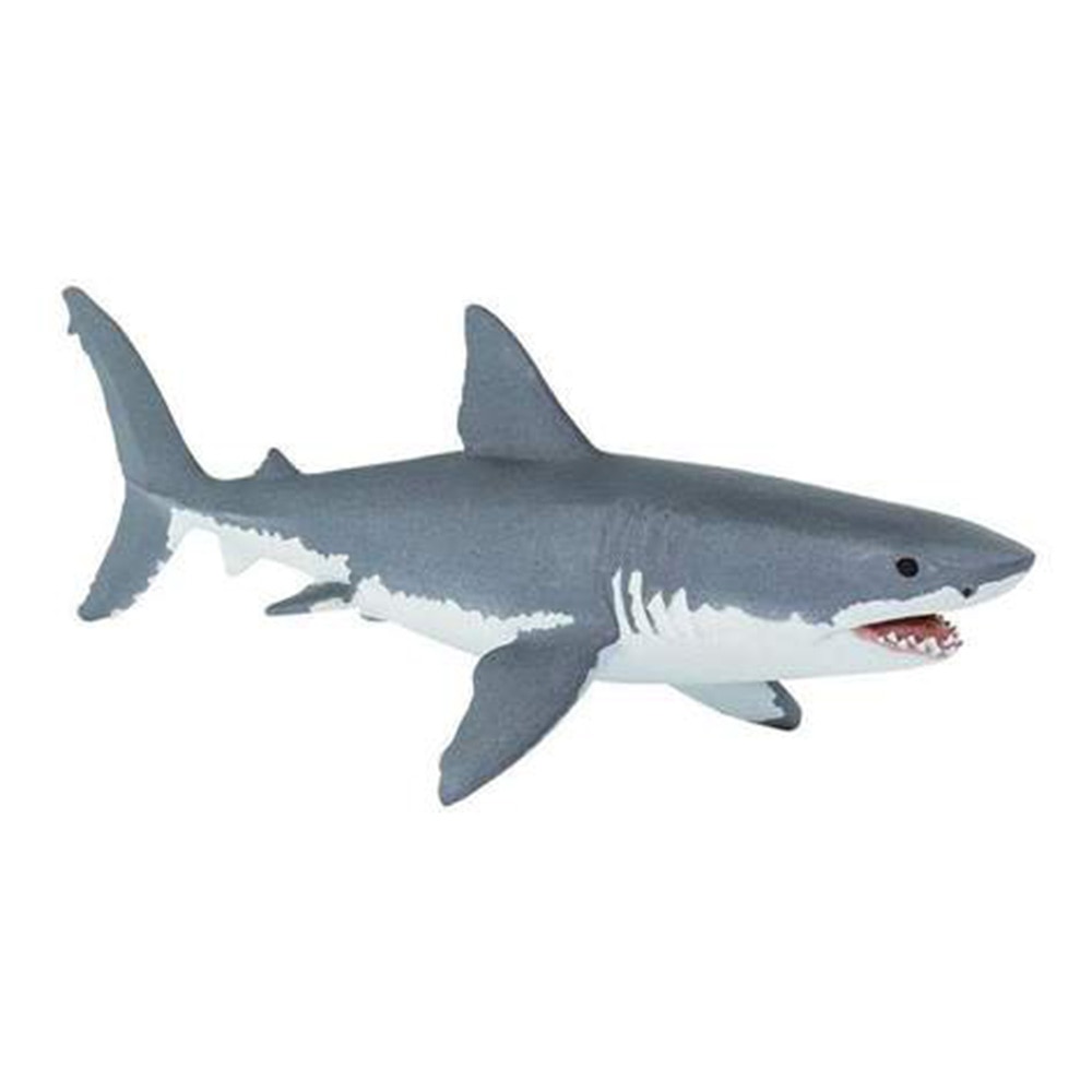Safari, White, Toys & Figurines, Gifts, Kids, Resin Animal, Great White Shark, 6.25"x2.75", 142777